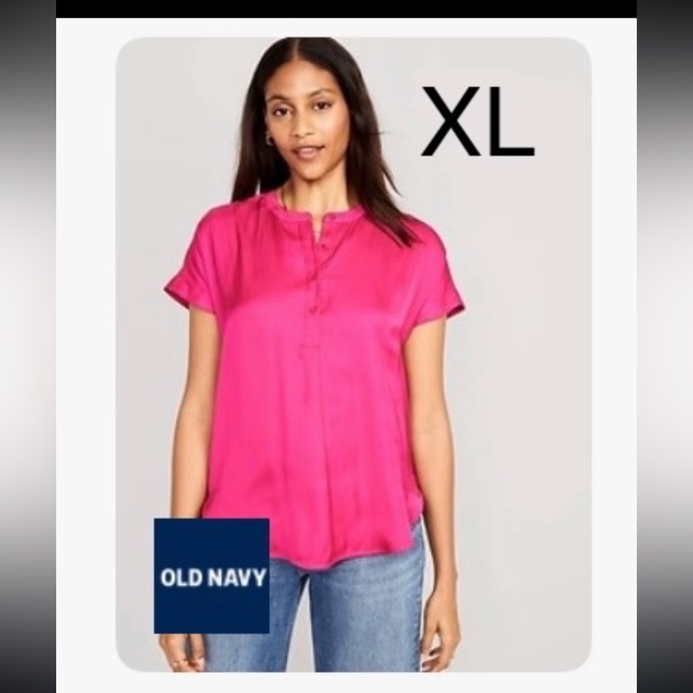 XL Satin Top NWT- Pink